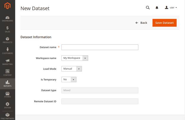 Dataset creation form