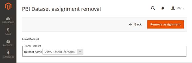 Dataset assignment removal form